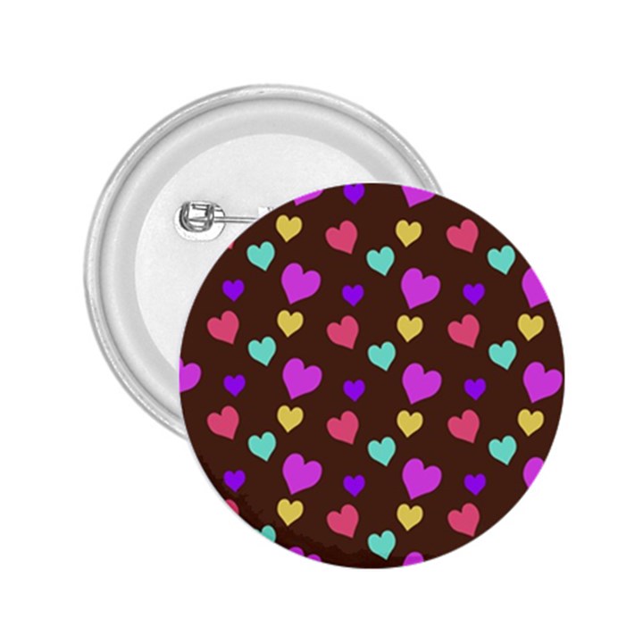 Colorfull Hearts On Choclate 2.25  Buttons