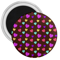 Colorfull Hearts On Choclate 3  Magnets by Daria3107