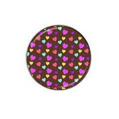 Colorfull Hearts On Choclate Hat Clip Ball Marker (4 Pack) by Daria3107