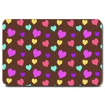 Colorfull Hearts On Choclate Large Doormat  30 x20  Door Mat