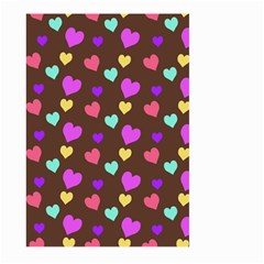 Colorfull Hearts On Choclate Large Garden Flag (two Sides) by Daria3107