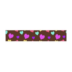 Colorfull Hearts On Choclate Flano Scarf (mini) by Daria3107