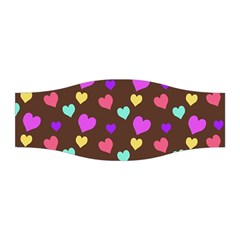 Colorfull Hearts On Choclate Stretchable Headband by Daria3107