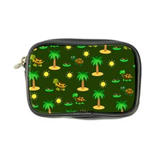 Turtle And Palm On Green Pattern Coin Purse by Daria3107