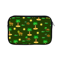 Turtle And Palm On Green Pattern Apple Macbook Pro 13  Zipper Case by Daria3107