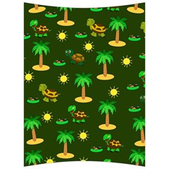 Turtle And Palm On Green Pattern Back Support Cushion by Daria3107