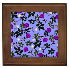 Purple Flower On Lilac Framed Tile by Daria3107