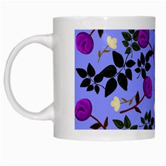 Purple Flower On Lilac White Mugs by Daria3107