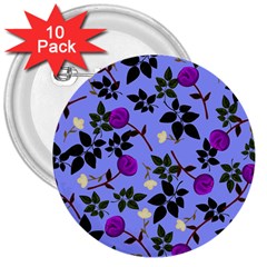 Purple Flower On Lilac 3  Buttons (10 Pack)  by Daria3107