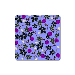 Purple Flower On Lilac Square Magnet by Daria3107