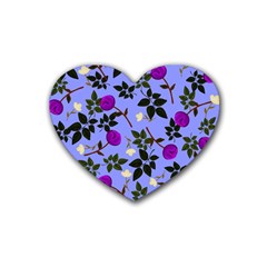 Purple Flower On Lilac Heart Coaster (4 Pack)  by Daria3107