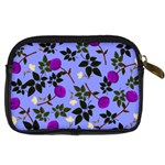 Purple Flower On Lilac Digital Camera Leather Case Back