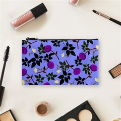 Purple Flower On Lilac Cosmetic Bag (small) by Daria3107