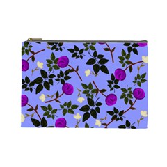 Purple Flower On Lilac Cosmetic Bag (large) by Daria3107