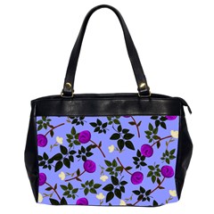 Purple Flower On Lilac Oversize Office Handbag (2 Sides) by Daria3107