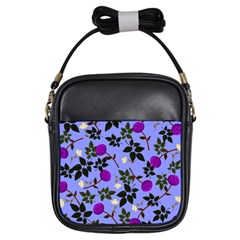 Purple Flower On Lilac Girls Sling Bag by Daria3107