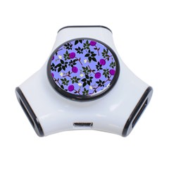 Purple Flower On Lilac 3-port Usb Hub by Daria3107