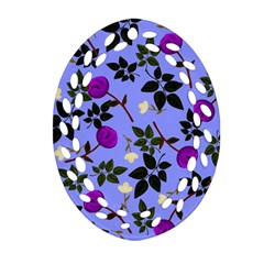 Purple Flower On Lilac Oval Filigree Ornament (two Sides) by Daria3107