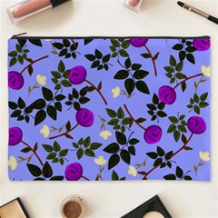 Purple Flower On Lilac Cosmetic Bag (xxxl) by Daria3107