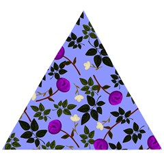 Purple Flower On Lilac Wooden Puzzle Triangle by Daria3107