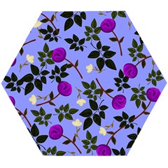 Purple Flower On Lilac Wooden Puzzle Hexagon