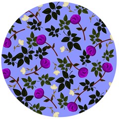 Purple Flower On Lilac Wooden Bottle Opener (round) by Daria3107