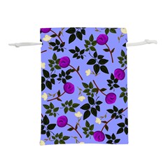 Purple Flower On Lilac Lightweight Drawstring Pouch (l)