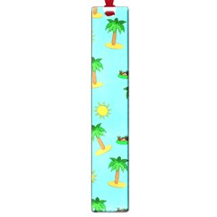 Turtle And Palm On Blue Pattern Large Book Marks