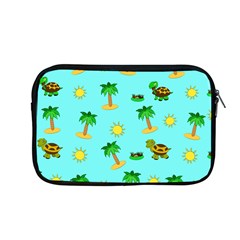 Turtle And Palm On Blue Pattern Apple Macbook Pro 13  Zipper Case