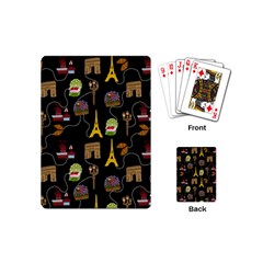 Paris Street Pattern On Black Playing Cards Single Design (mini)