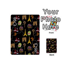 Paris Street Pattern On Black Playing Cards 54 Designs (mini)