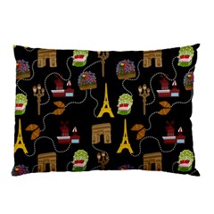 Paris Street Pattern On Black Pillow Case (two Sides) by Daria3107