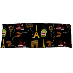 Paris Street Pattern On Black Body Pillow Case (dakimakura) by Daria3107