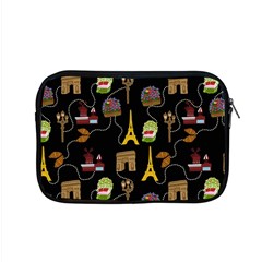 Paris Street Pattern On Black Apple Macbook Pro 15  Zipper Case by Daria3107