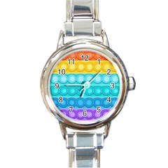 Pop It Pattern Round Italian Charm Watch by Daria3107