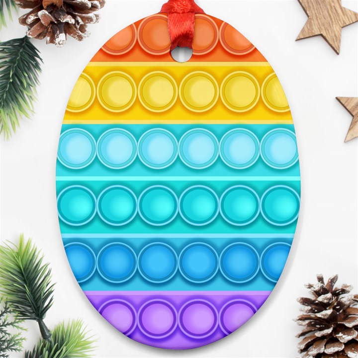 Pop It Pattern Ornament (Oval)