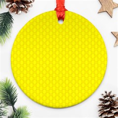 Soft Pattern Yellow Ornament (round) by PatternFactory