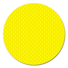 Soft Pattern Yellow Magnet 5  (round) by PatternFactory