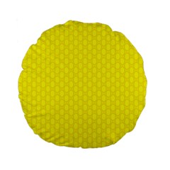 Soft Pattern Yellow Standard 15  Premium Round Cushions by PatternFactory