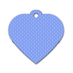 Soft Pattern Blue Dog Tag Heart (two Sides) by PatternFactory