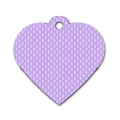 Soft Pattern Lilac Dog Tag Heart (one Side) by PatternFactory