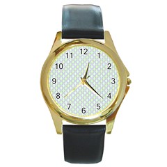 Soft Pattern Super Pastel Round Gold Metal Watch by PatternFactory