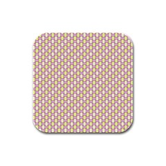 Soft Pattern Rose Rubber Square Coaster (4 Pack)  by PatternFactory