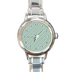 Soft Pattern Aqua Round Italian Charm Watch by PatternFactory