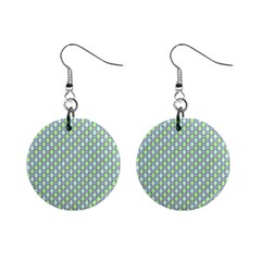 Soft Pattern Aqua Mini Button Earrings by PatternFactory