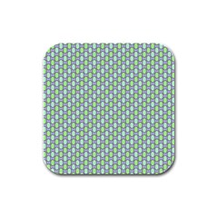 Soft Pattern Aqua Rubber Square Coaster (4 Pack)  by PatternFactory