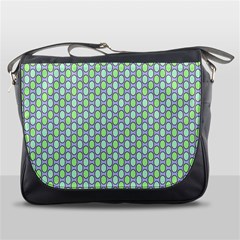 Soft Pattern Aqua Messenger Bag by PatternFactory