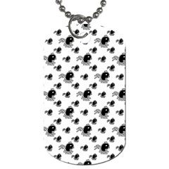 Sketchy Style Black Birds Motif Pattern Dog Tag (two Sides)