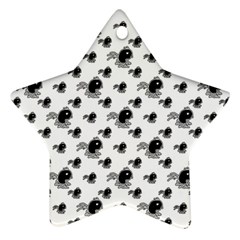 Sketchy Style Black Birds Motif Pattern Star Ornament (two Sides) by dflcprintsclothing