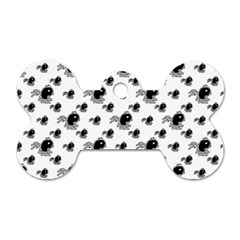 Sketchy Style Black Birds Motif Pattern Dog Tag Bone (two Sides) by dflcprintsclothing